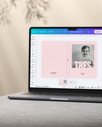 Plantilla photobook en Canva | 3 Años Rosado