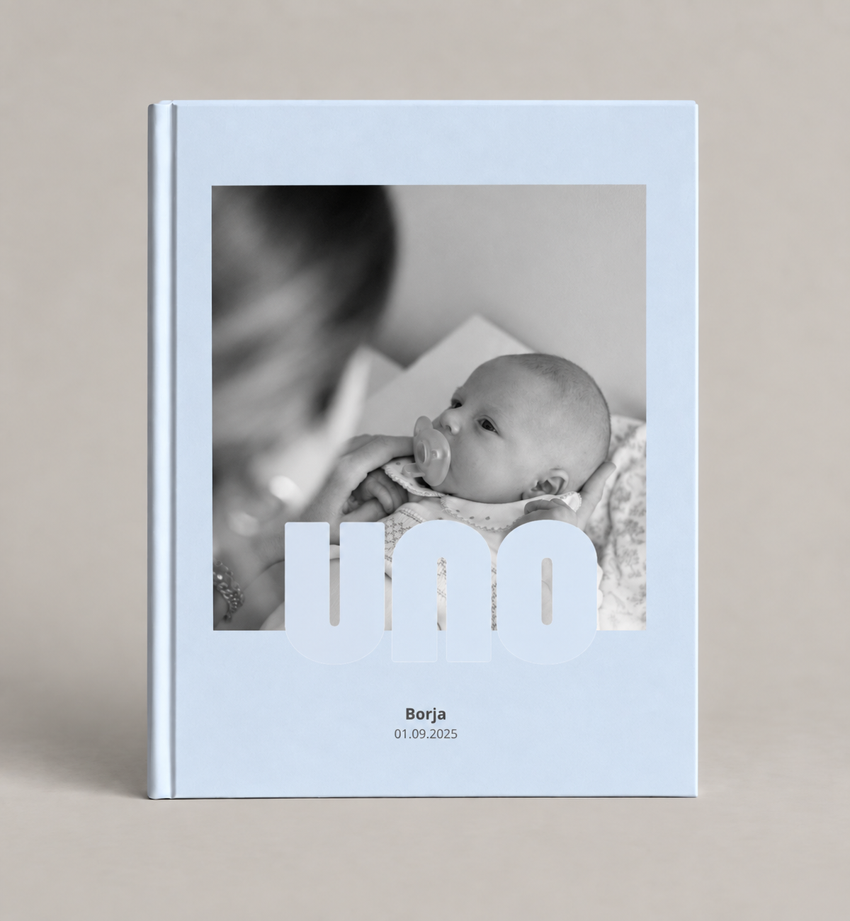 Plantilla photobook en Canva | 1 Año Celeste