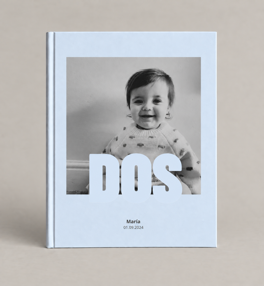 Plantilla photobook en Canva | 2 Años Celeste